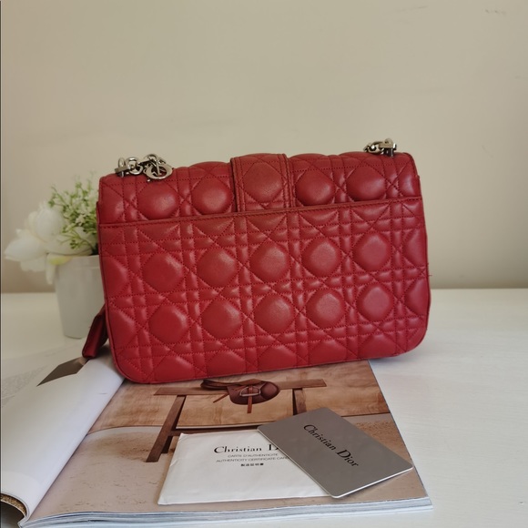 Dior Red Cannage Leather Medium Miss Dior Flap - Picture 2 of 11